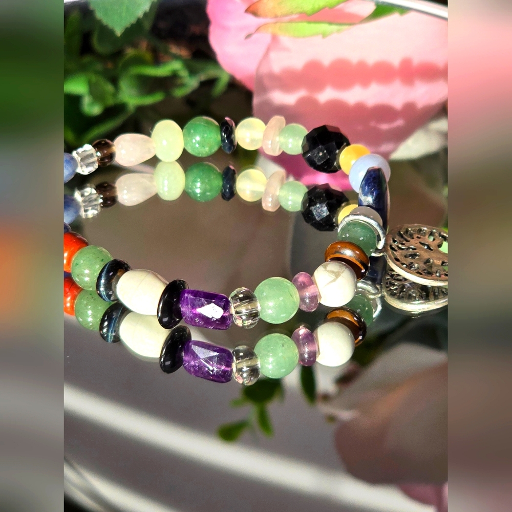 Natural Multi gemstone colorfull bracelet